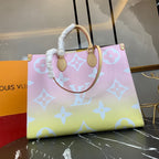 TOILE ENCOUÉE GÉANTE ONTHEGO GM 41 ROSE CLAIR MONOGRAMME