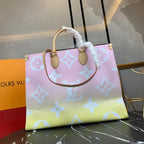 TOILE ENCOUÉE GÉANTE ONTHEGO GM 41 ROSE CLAIR MONOGRAMME