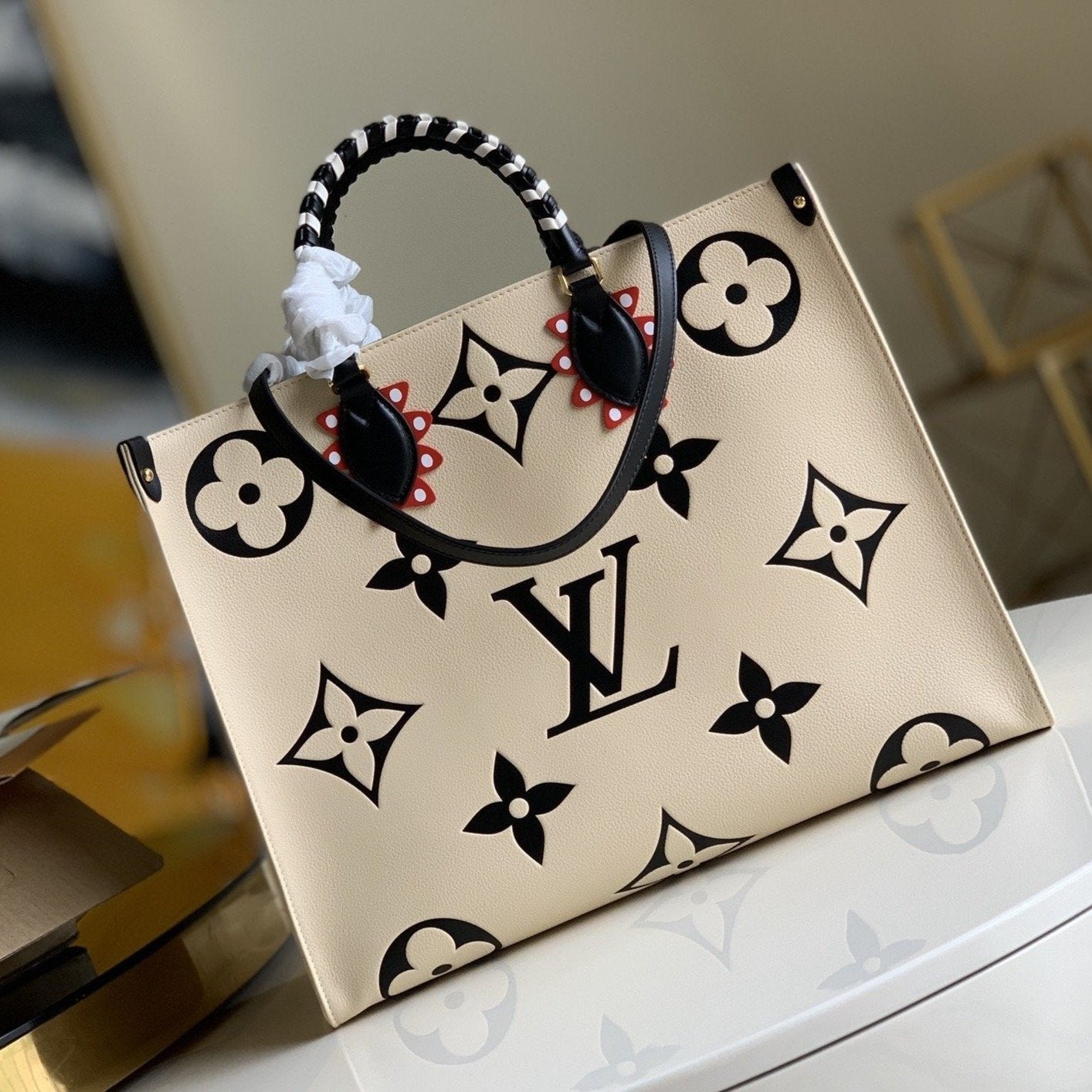 Toile géante CRAFTY ONTHEGO GM 41 CRÈME NOIRE MONOGRAMME