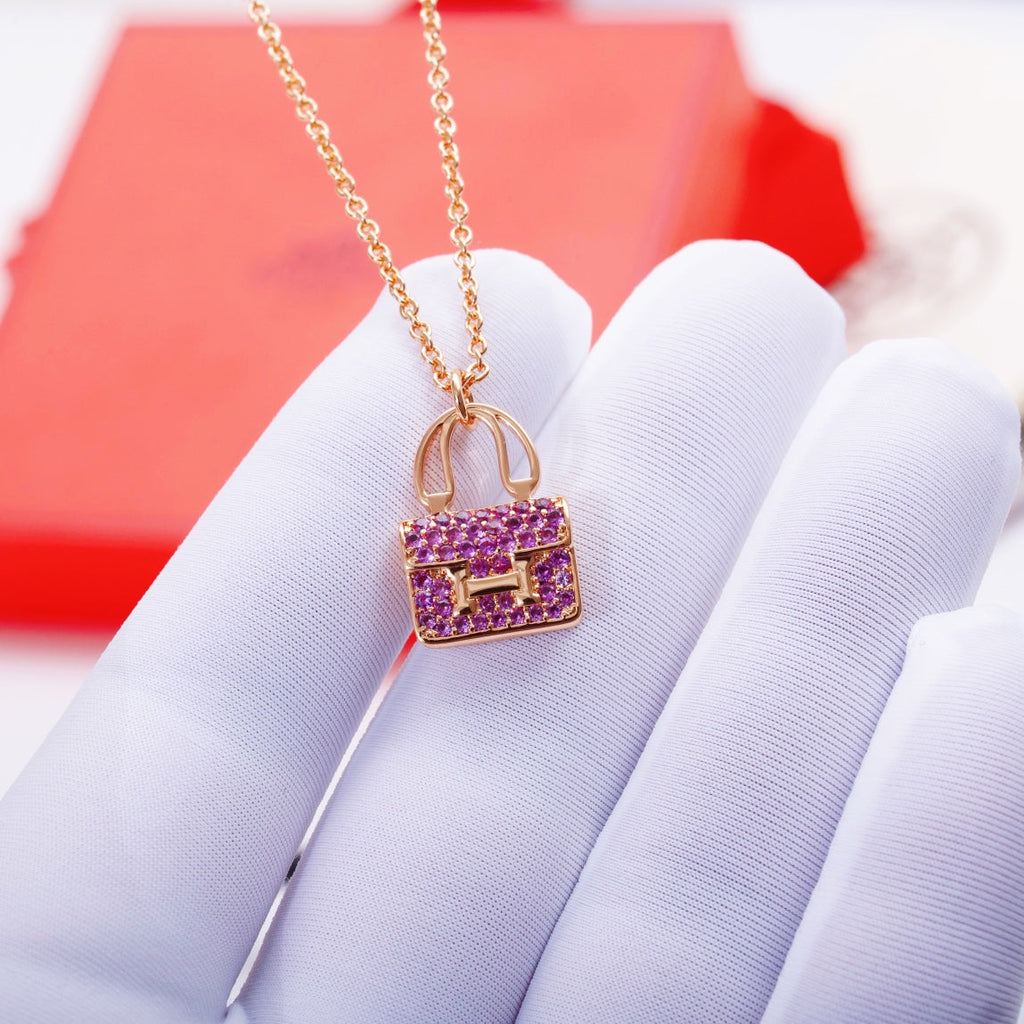 [Shinejoy]CONSTANCE PEDANT PURPLE DIAMOND NECKLACE