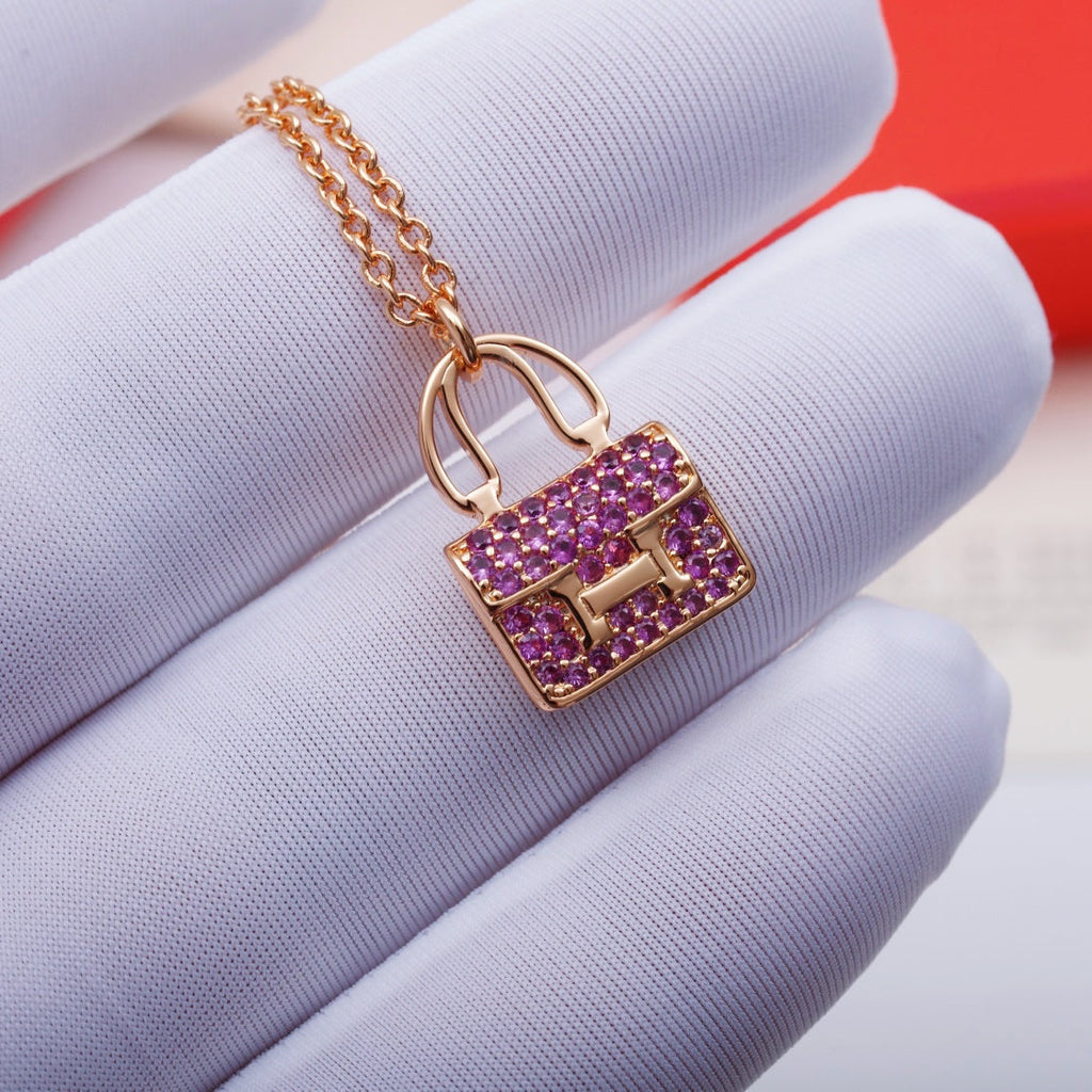 [Shinejoy]CONSTANCE PEDANT PURPLE DIAMOND NECKLACE