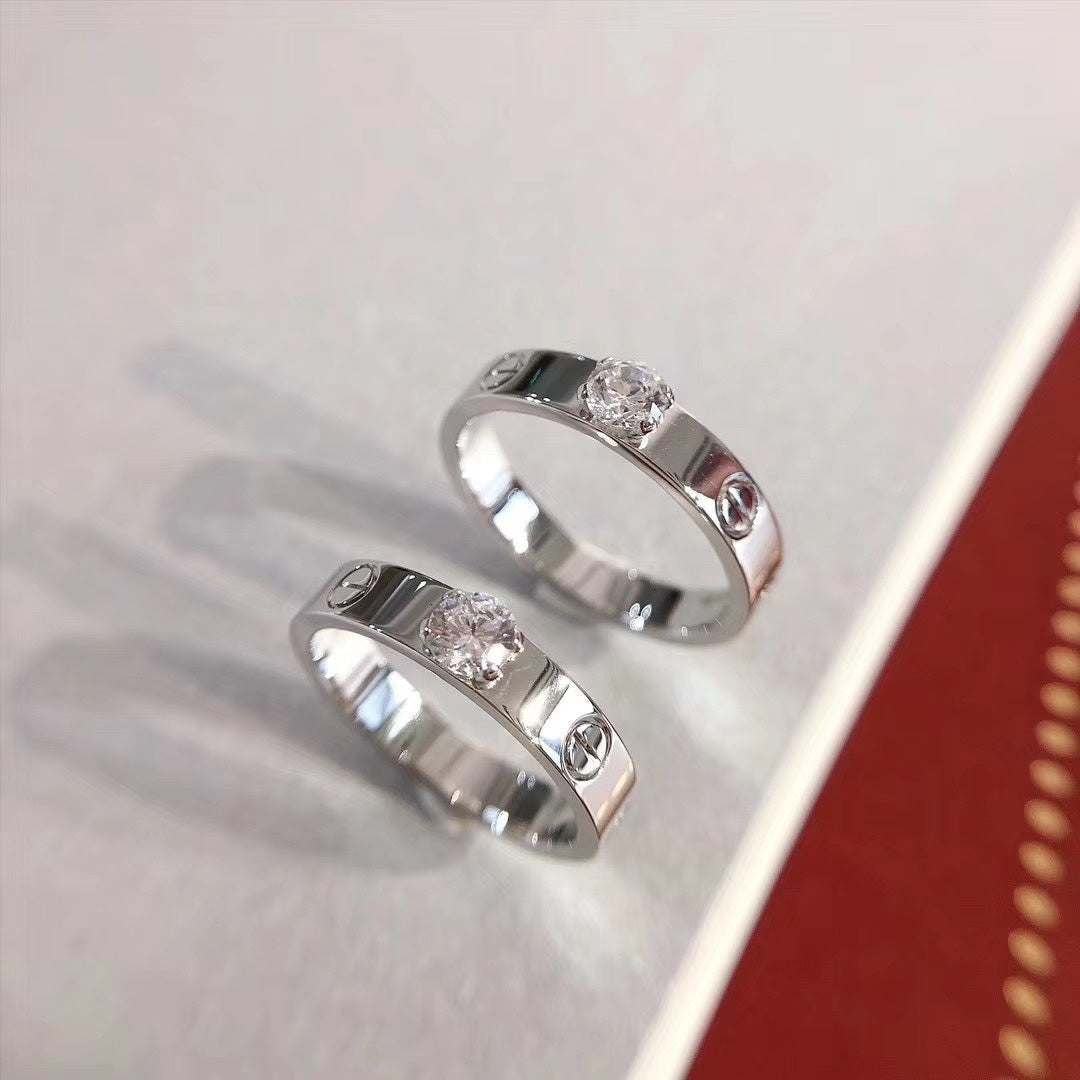 [Shinejoy] Bague Love 3,6 mm 1 gros diamant