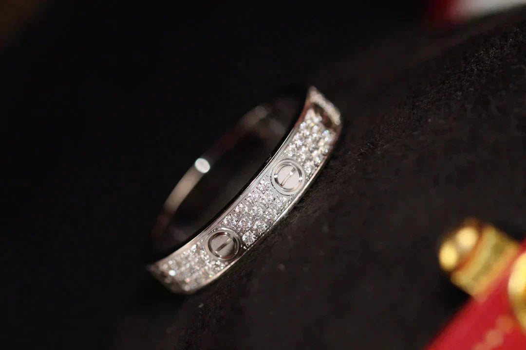 [Shinejoy] Bague Love 3,6 mm pavée de diamants