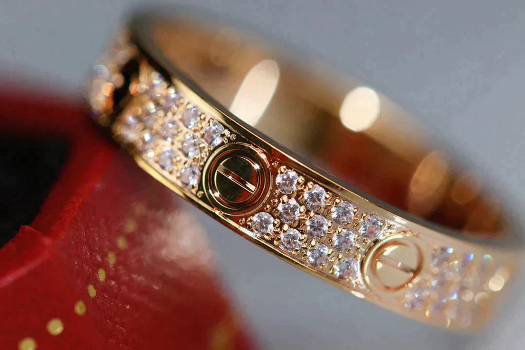 [Shinejoy] Bague Love 3,6 mm pavée de diamants