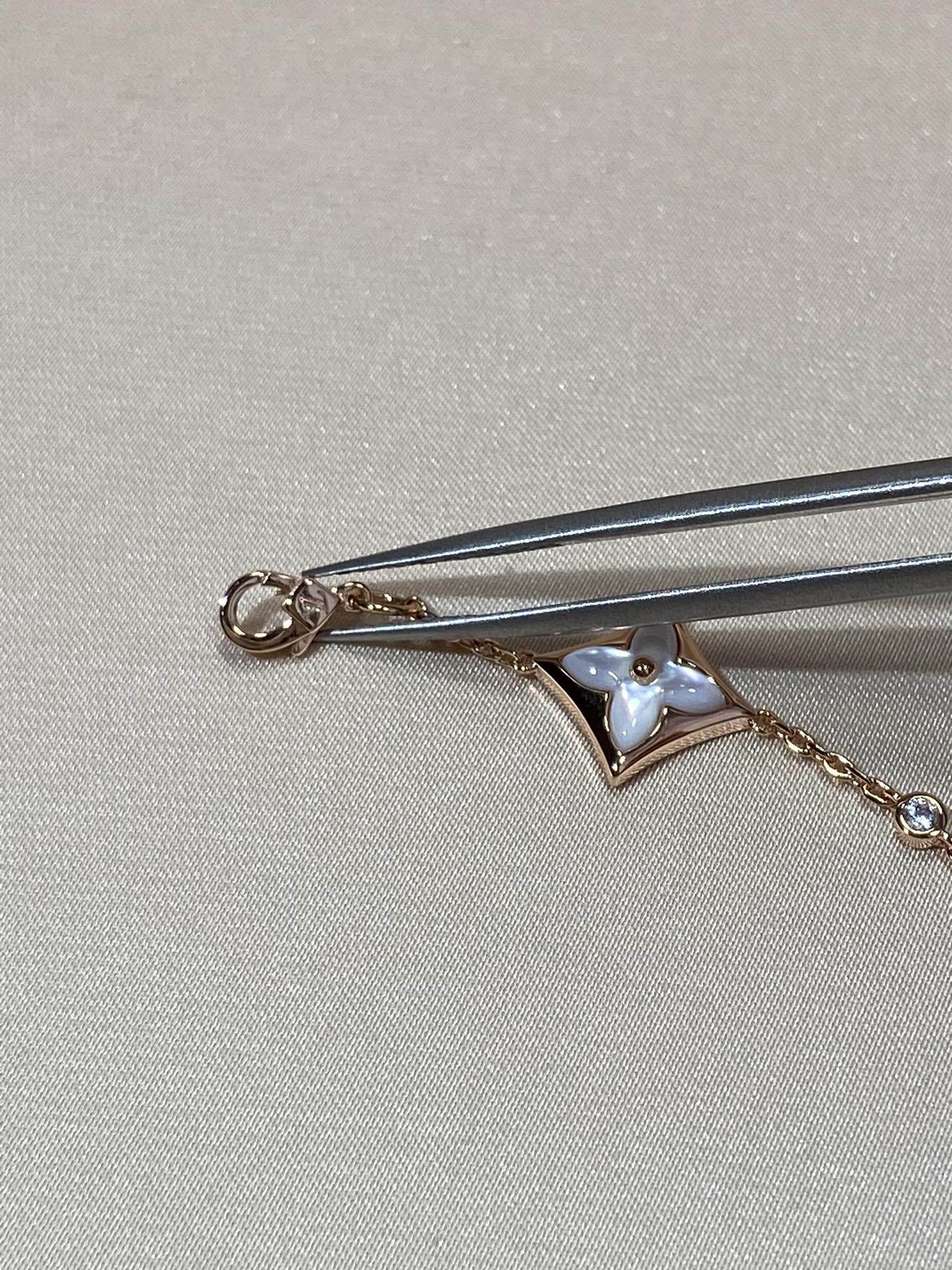 [Shinejoy] BRACELET STAR 4 MOTIF MOP DIAMANT ROSE OR