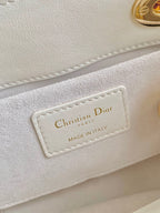 MINI LADY 19 EN CUIR D'AGNEAU BLANC