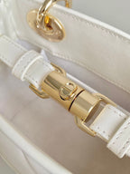 MINI LADY 19 EN CUIR D'AGNEAU BLANC