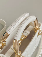 MINI LADY 19 EN CUIR D'AGNEAU BLANC