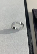 Bague d'amour [Shinejoy] 4 mm, 1 diamant, argent