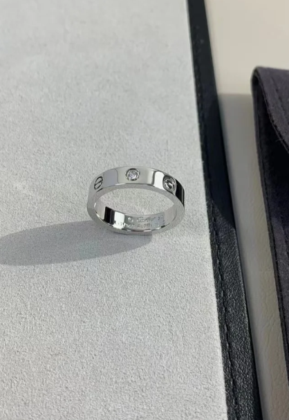 Bague d'amour [Shinejoy] 4 mm, 1 diamant, argent