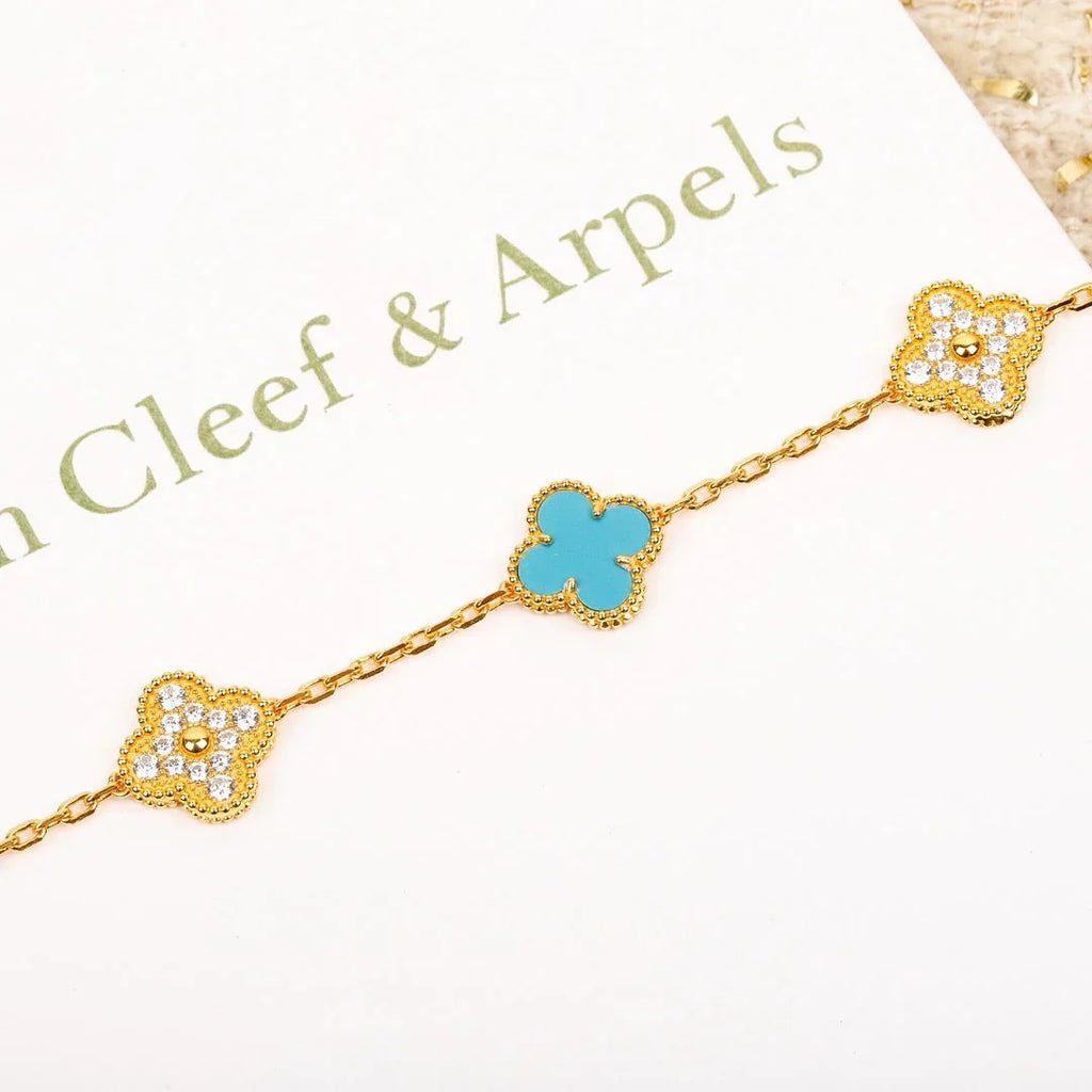 [⭐Shinejoy] COLLECTION DE BRACELETS TURQUOISE À MOTIF CLOVER 5