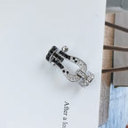 [Shinejoy] FORCE GRAND FER À CHEVAL NOIR ET BLANC DIAMANTS OR ROSE