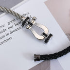 [Shinejoy] FORCE GRAND FER À CHEVAL DIAMANT NOIR ARGENT