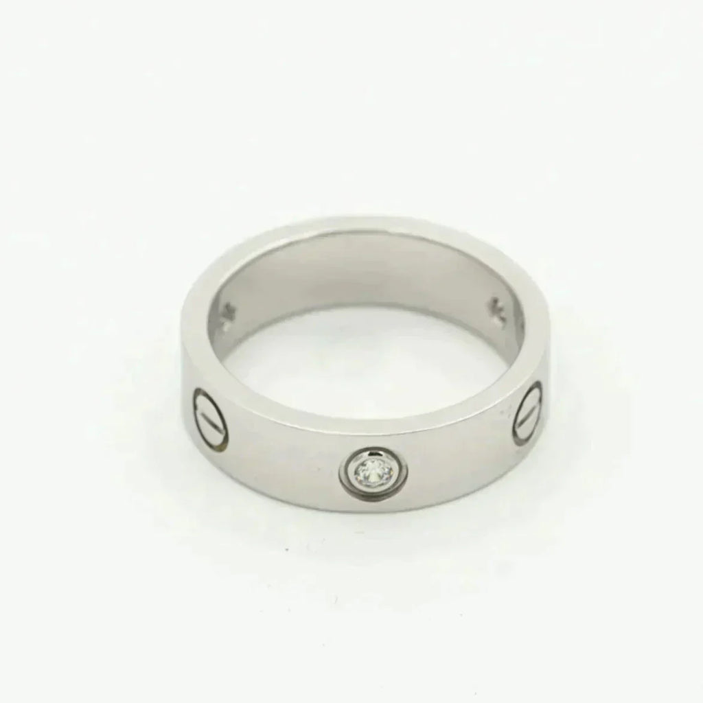 Bague [Shinejoy] LOVE 5,5 mm, 3 diamants, argent