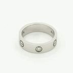 Bague [Shinejoy] LOVE 5,5 mm, 3 diamants, argent