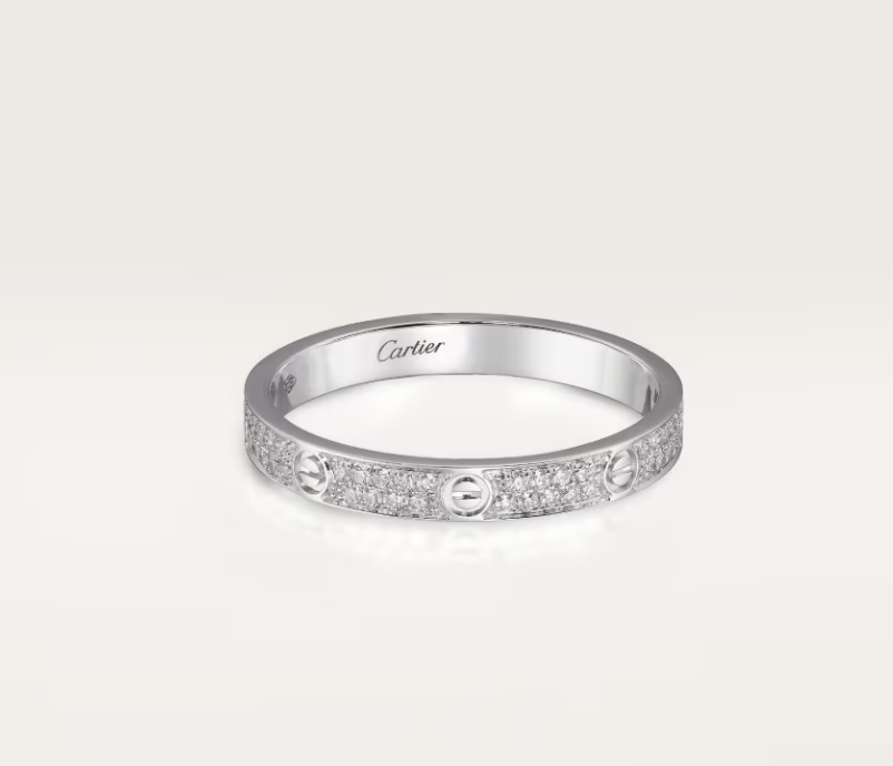 Bague [Shinejoy] LOVE RING, bague entièrement sertie de diamants, 2,6 mm de large, en argent