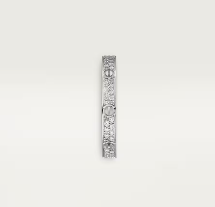 Bague [Shinejoy] LOVE RING, bague entièrement sertie de diamants, 2,6 mm de large, en argent