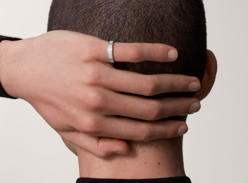 Bague [Shinejoy] LOVE RING en argent sertie de diamants, 4 mm de large