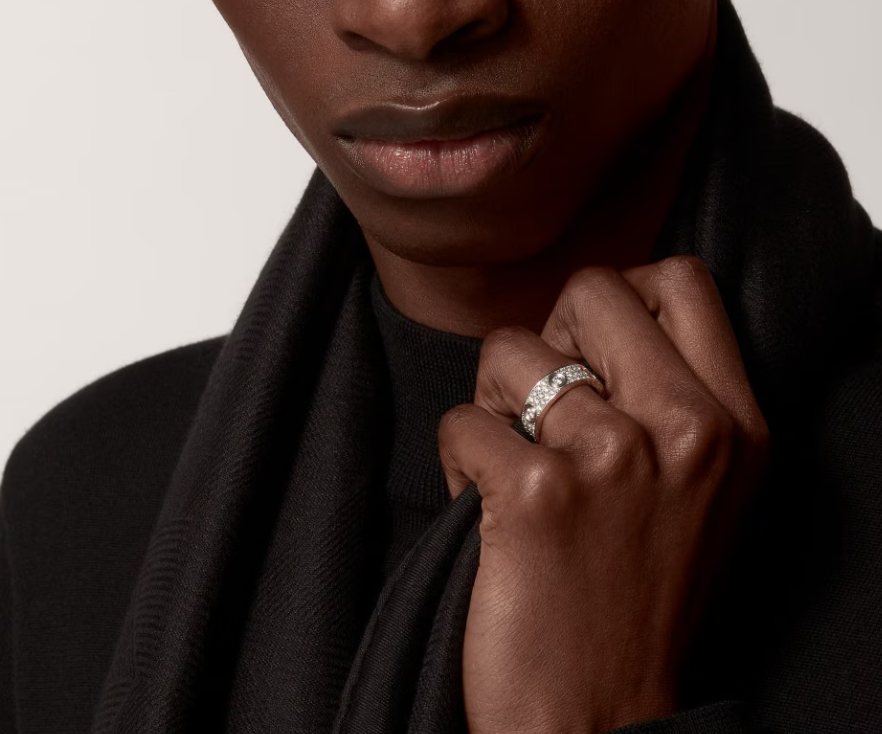 Bague [Shinejoy] LOVE 6,5 mm sertie de 6 diamants principaux et sertie de 6 diamants majeurs sur argent.