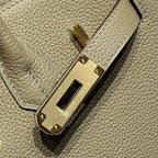 25S HERMES BIRKIN 30 EN CUIR DE VEAU GRIS CROMWELL AVEC FERMOIRS DORÉS