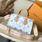 TOILE ONTHEGO EST OUEST 25 EN BLEU LAGON MONOGRAMME