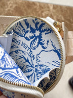 TOILE ONTHEGO EST OUEST 25 EN BLEU LAGON MONOGRAMME