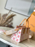 TOILE ONTHEGO EST OUEST 25 EN TOILE MONOGRAMME CORAIL