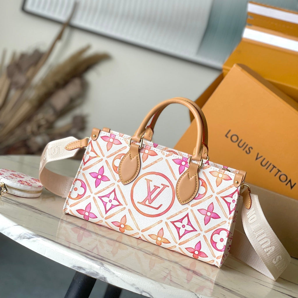 TOILE ONTHEGO EST OUEST 25 EN TOILE MONOGRAMME CORAIL